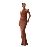 Women's Fashion Half-High Collar Sleeveless Body Splicing Hollow Bag-And-Smbled