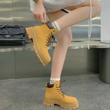 Mom 2025 Autumn Martin Boots With Female Boots Bumblebee Coarse And Round Head Boots Waterproof