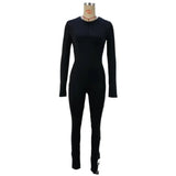 Zingj Long Sleeved Onesie Fall 2024 Women's Fashion Zipper High Waist Hip Jumpsuit