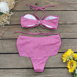 Hanging Neck Strap With Chest-Skinny Body Swimsuit Woman 2025 New High-Waisted Bikini Sexy