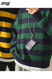 Sweater Women Pullovers Knit Casual Striped Pullovers Jumper Warm Teen Gril Streetwear Knitwear Sueters De