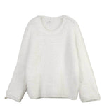 Selling Pure Color Imitation Marten Netted Round Sweater Women 2025 New Soft Knitting Base