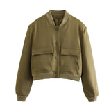 Women's New Large Pocket Bomber Jacket In