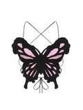Women's Sexy Crop Top Off Shoulder Y2k Tank Top Vintage Streetwear Fashion Bandage Butterfly Tube Top with Open Shoulders