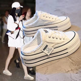 New Korean Version Of Leisure Embroidery Flowers In The Height Of The Slope And Cool Slippers Breathable Mesh Yarn Half Towing Singles
