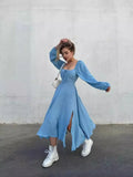Women's Spring/Summer Explosion Solid Color Square Collar Sexy Open
