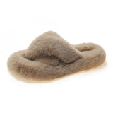Zingj Autumn And Winter New Style Wear Wool Slippers Female Korean Version Student Net Red With The Same Imitation Rabbit Hair Cross Cotton Drag