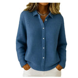 Button Knitted Sweater Cardigan Jacket Autumn And Winter New Solid Color Casual Fashion Women's