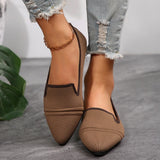 Summer New Pointed Single Shoes Women Low Help Fabric Shallow One-Legged Flat Heel Low-Heel Large Women's