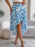 Shooting 2025 Spring And Summer Flowers Lotus Leaves In The Middle Of The Long Irregular Skirt Women's