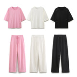 New Double-Sided Cloth Loose T-Shirt 3854307 Double-Sided Cloth Jogging Trousers 3854308
