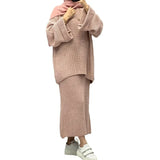 Women's Clothing 2025 New Wide Sleeve Sweater Half-Dress Fashion Sweater Casual Suit