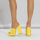 Women Shoes Exploding Spring And Summer Big-Size Show Waterproof Table Knitted Fashion Coarse And Female High Heel
