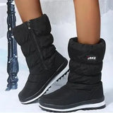 Head Thick Bottom Snow Boots Women Plus Velvet Side Zipper Mid-Boel Cotton Boots Wish Camouflage Warm