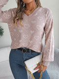 Shooting 2025 Autumn And Winter Sweet Love Lantern Sleeve Sweater Women's