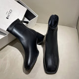 Boots Women's High-End Boots Spring And Autumn New Martin Boots Coarse And Korean Version Of Thin Boots After Zipper Single