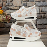 Women 2025 Spring Korean Version Of The New Lace Mesh Casual Heel High-Shoe High-Shoe Women's Single
