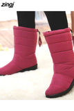 Women Boots Mid-Calf Down Boots High Bota Waterproof Ladies Snow Winter Shoes Woman Plush Insole Bota Feminina