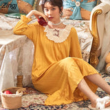 Nightgowns Women Long Sleeve Autumn Chic Popular Ulzzang Popular Vintage Female Nightwear Soft Loose Schoolgirls