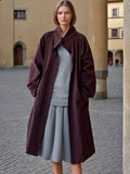 Women's Angolan Red Temperament Jacket 2025 Autumn New High-End Single-Drenity Loose Wind Coat Women's