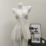 Sexy Pajamas Women Pure Breeze Summer Thin Lace Spring And Autumn Women's Small Breast Sling Aja Syringe Aja Skirt