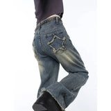 Back Star Patchwork Flare JeansOutfit