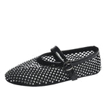 Fishing Grid Hollow Mary Jane Single Shoes Women Go Out In The Summer Of 2025 New