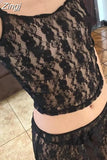 Sexy 2pcs Outfits Women Fairy Y2K Floral Lace Strap Tank Camis Crop Tops See Through Long Skirts Set Summer