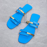 Summer New Women's Shoes Sand Slippers Large-Size Bright-Faced Flat-Bottomed Women's Slippers