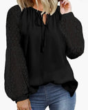 Casual Shirts for Women O-neck Long Sleeve Loose Shirt White Blouse Women's Loose Solid Hollow Lace Tops New