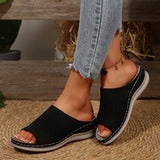 New Slope And Casual Round Head Composite Flying Woven Cool Slippers Type Sandals Women