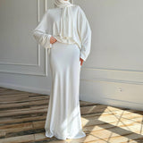 2025 New Middle East Wearing Women's Long-Sleeved Skirt Dress Fashion