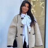 Women's Explosive Single-Row Buckle Round-Neck Fur Jacket