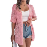 Shooting Summer Hollow Lattice Short Sleeve Knitted Pie Beach