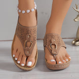 And Toe Slippers Women Women Slippers Car Sewing Thick Bottom Flowers Hollow Thick Background Word