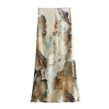 Spring Tie-Dyed Satin Texture Shirt 6962025 Skirt