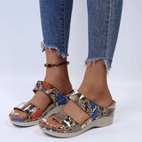 New Large-Size Women's Sandals Thick-Soled Flowers Snake-Snake Sandals Large-Size Women's