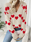 Wear Knitted Top Girl Loose Hollow V Collar Love