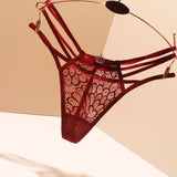 Crown Lace Thong Female Sense Fine Strips One-Line Transparent Hot Low-Rise Summer