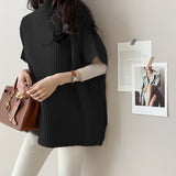 And Winter Vertical Loose Short-Sleeved Knitted Shirt Korean Rough Knitted Shawl Shawl Shawl