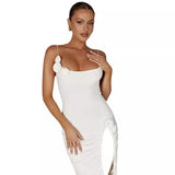 Summer 2025 Summer Holiday Sexy Body-Bossing Three-Dimensional Flowers With Fork With Dress Women's