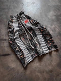 High Street Workwear Double Waist Head Trousers Leaf Camouflage Heavy Industry Striped Broad Leg