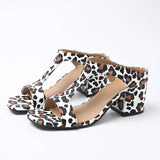 Cold Slippers Women Summer New Simple Fashion Large-Size Side Empty Coarse And Slippers