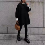 Lazy Commuting Top 2025 Autumn New Bumpy Straight Barrel Loose Thin Long Coat