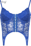Strap Chic Fashion Hook Summer White Lace Top Female Transparent Bandage Y2K Cropped Corset Tops Camisole Tie Up