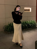Xixi 2025 Autumn And Winter New Temperament Hair, Thick Lace Fishtail Skirt Half-Body Ass Skirt Women