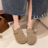 New Thick-Bottomed Korean Version Of The Boken Shoes Women Half-Dragging Girl Spring Retro Pedaled Slippers