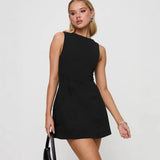 Spring And Summer New Sleeveless Dress Solid Color Collar Temperament Body-Clad Hip
