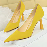 Shoes Designer New Women Pumps Square Buckle Stone Pattern Kitten Heels Shoes Sexy High Heels Ladies Shoes Large Size