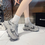 Style Old Dad Shoes 2025 Spring New Casual Breathable Women's Shoes Thick Soles To Increase The Belt